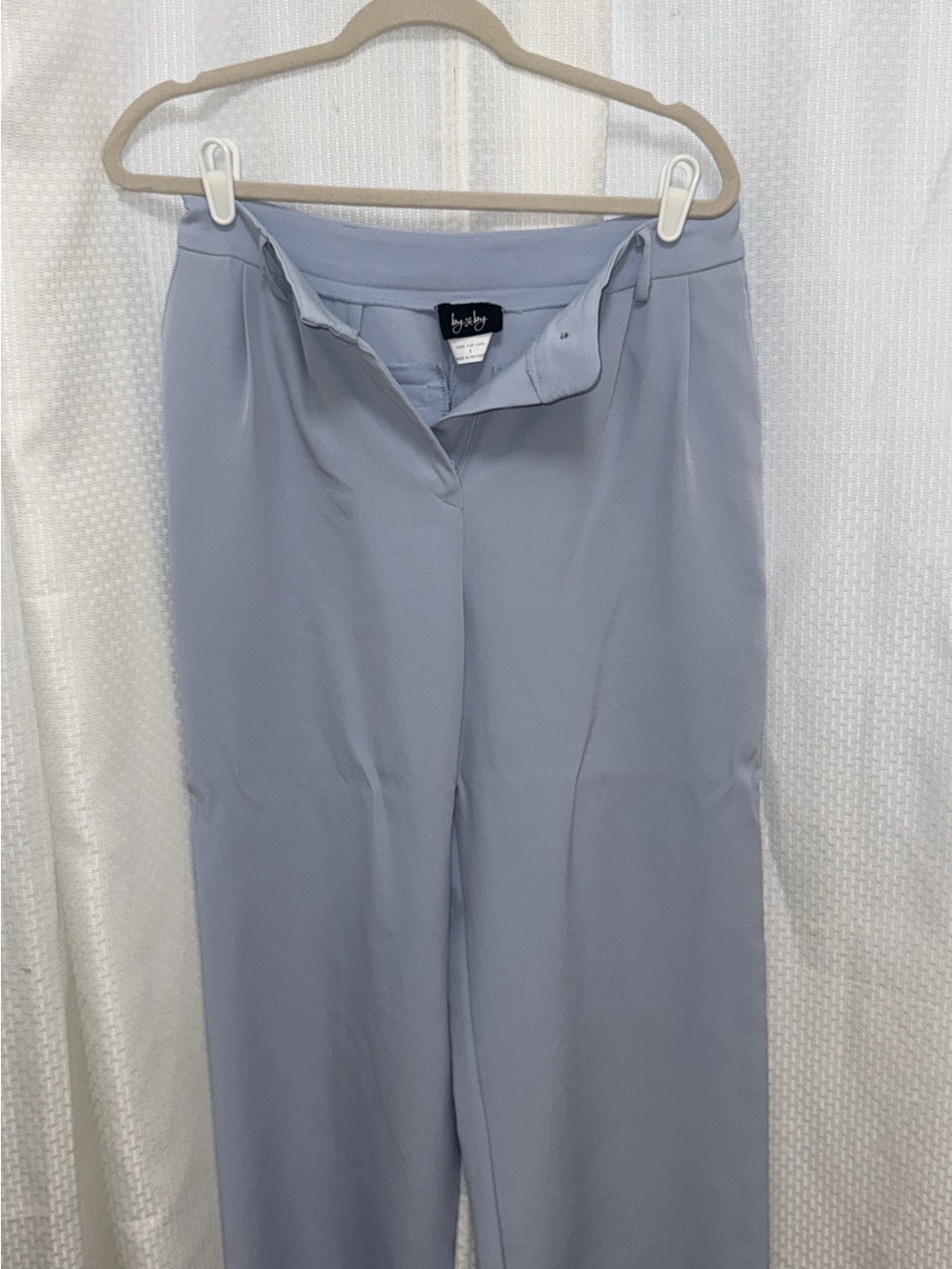 Light Blue Wide-Leg Dress Pants